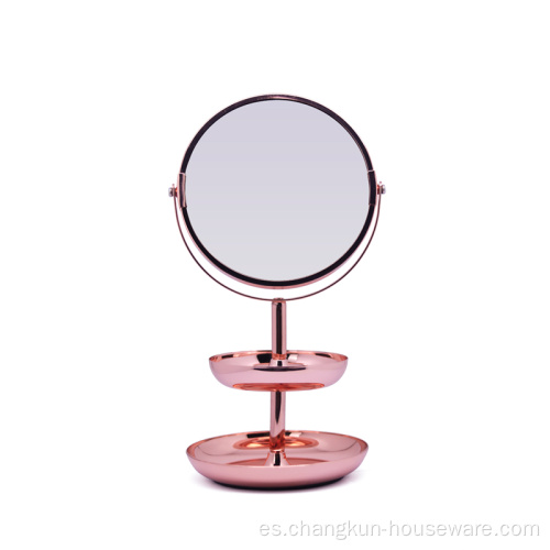 Espejo de escritorio personalizado de aumento redondo de doble cara de color
